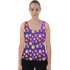 Pattern Velvet Tank Top by nateshop