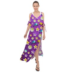 Pattern Maxi Chiffon Cover Up Dress by nateshop