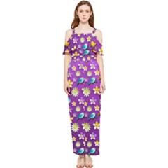 Pattern Draped Sleeveless Chiffon Jumpsuit by nateshop