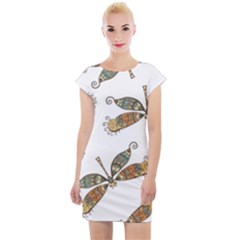 Pattern-35 Cap Sleeve Bodycon Dress by nateshop