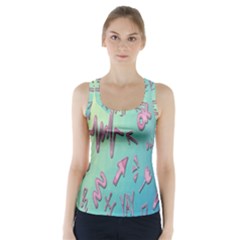 Pink Yes Bacground Racer Back Sports Top by nateshop