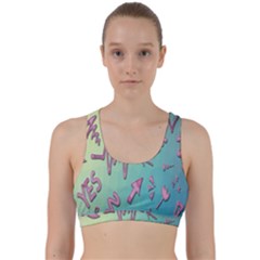 Pink Yes Bacground Back Weave Sports Bra by nateshop