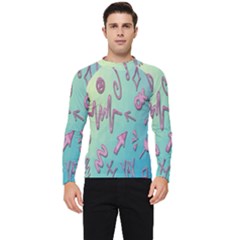 Pink Yes Bacground Men s Long Sleeve Rash Guard by nateshop