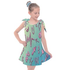 Pink Yes Bacground Kids  Tie Up Tunic Dress by nateshop