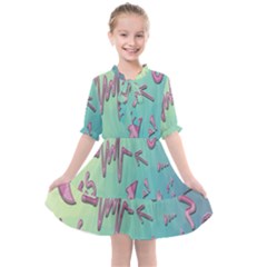 Pink Yes Bacground Kids  All Frills Chiffon Dress by nateshop