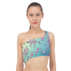 Pink Yes Bacground Spliced Up Bikini Top  by nateshop