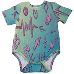 Pink Yes Bacground Baby Short Sleeve Onesie Bodysuit by nateshop