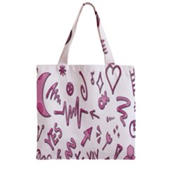 Pink Zipper Grocery Tote Bag by nateshop