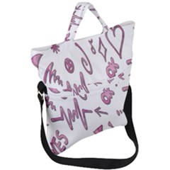 Pink Fold Over Handle Tote Bag by nateshop