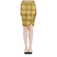 Plaid Midi Wrap Pencil Skirt by nateshop