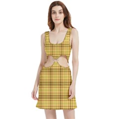 Plaid Velvet Cutout Dress by nateshop