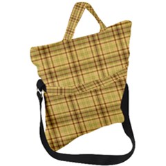 Plaid Fold Over Handle Tote Bag by nateshop