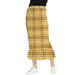 Plaid Maxi Fishtail Chiffon Skirt by nateshop