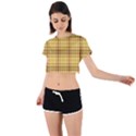 Plaid Tie Back Short Sleeve Crop Tee View1