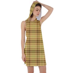 Plaid Racer Back Hoodie Dress by nateshop