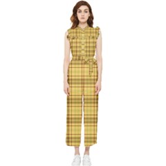 Plaid Women s Frill Top Chiffon Jumpsuit by nateshop