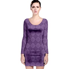 Purple Long Sleeve Bodycon Dress by nateshop