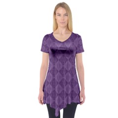 Purple Short Sleeve Tunic  by nateshop