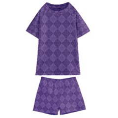 Purple Kids  Swim Tee And Shorts Set by nateshop