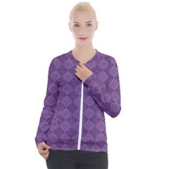 Purple Casual Zip Up Jacket by nateshop