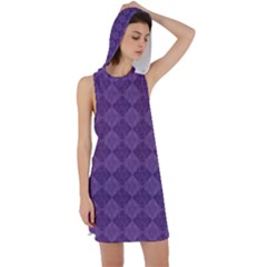 Purple Racer Back Hoodie Dress by nateshop