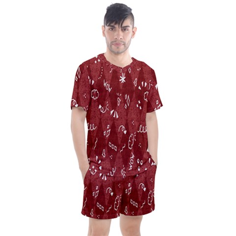 Rhomboid Men s Mesh Tee And Shorts Set by nateshop