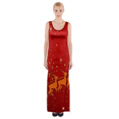 Santa Thigh Split Maxi Dress by nateshop