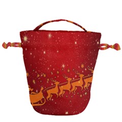 Santa Drawstring Bucket Bag by nateshop