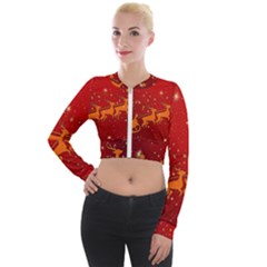 Santa Long Sleeve Cropped Velvet Jacket by nateshop