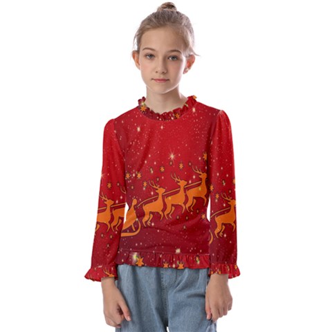 Santa Kids  Frill Detail Tee by nateshop