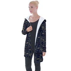 Seamless-pattern Longline Hooded Cardigan by nateshop