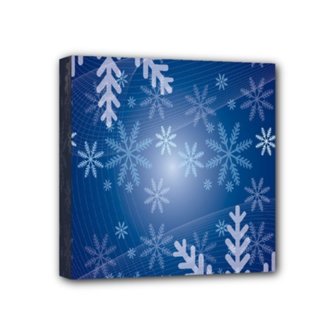 Snowflakes Mini Canvas 4  X 4  (stretched) by nateshop