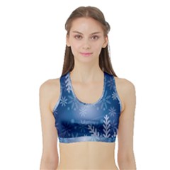 Snowflakes Sports Bra With Border by nateshop