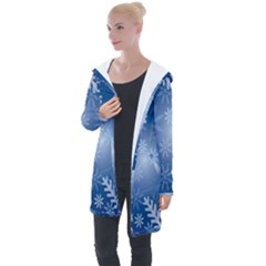 Snowflakes Longline Hooded Cardigan by nateshop