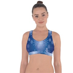 Snowflakes Cross String Back Sports Bra by nateshop