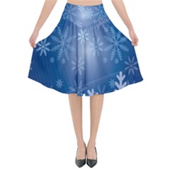 Snowflakes Flared Midi Skirt by nateshop