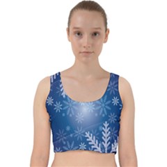 Snowflakes Velvet Racer Back Crop Top by nateshop