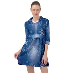 Snowflakes Mini Skater Shirt Dress by nateshop