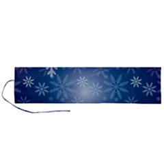 Snowflakes Roll Up Canvas Pencil Holder (l) by nateshop