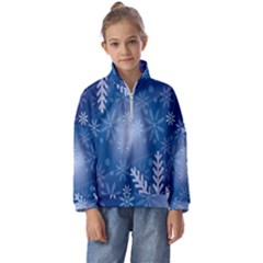 Snowflakes Kids  Half Zip Hoodie by nateshop