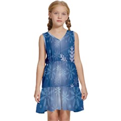 Snowflakes Kids  Sleeveless Tiered Mini Dress by nateshop