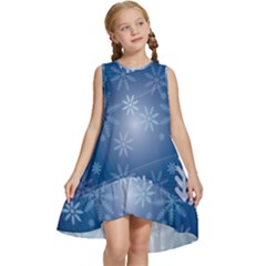 Snowflakes Kids  Frill Swing Dress by nateshop