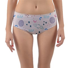 Space Reversible Mid-waist Bikini Bottoms by nateshop