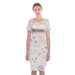 Space Classic Short Sleeve Midi Dress by nateshop