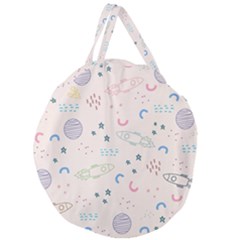 Space Giant Round Zipper Tote by nateshop