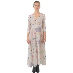 Space Button Up Boho Maxi Dress by nateshop