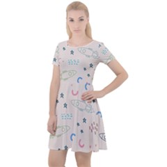 Space Cap Sleeve Velour Dress  by nateshop