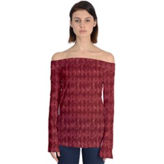 Square Off Shoulder Long Sleeve Top by nateshop