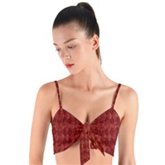 Square Woven Tie Front Bralet by nateshop