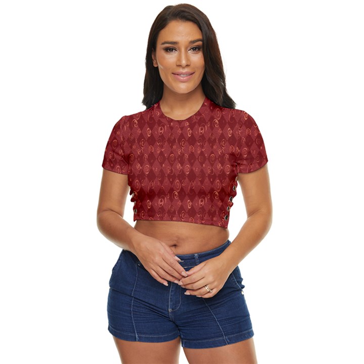 Square Side Button Cropped Tee